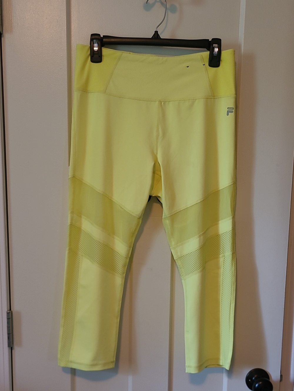 Fila Neon Yellow High-Rise Capri Leggings